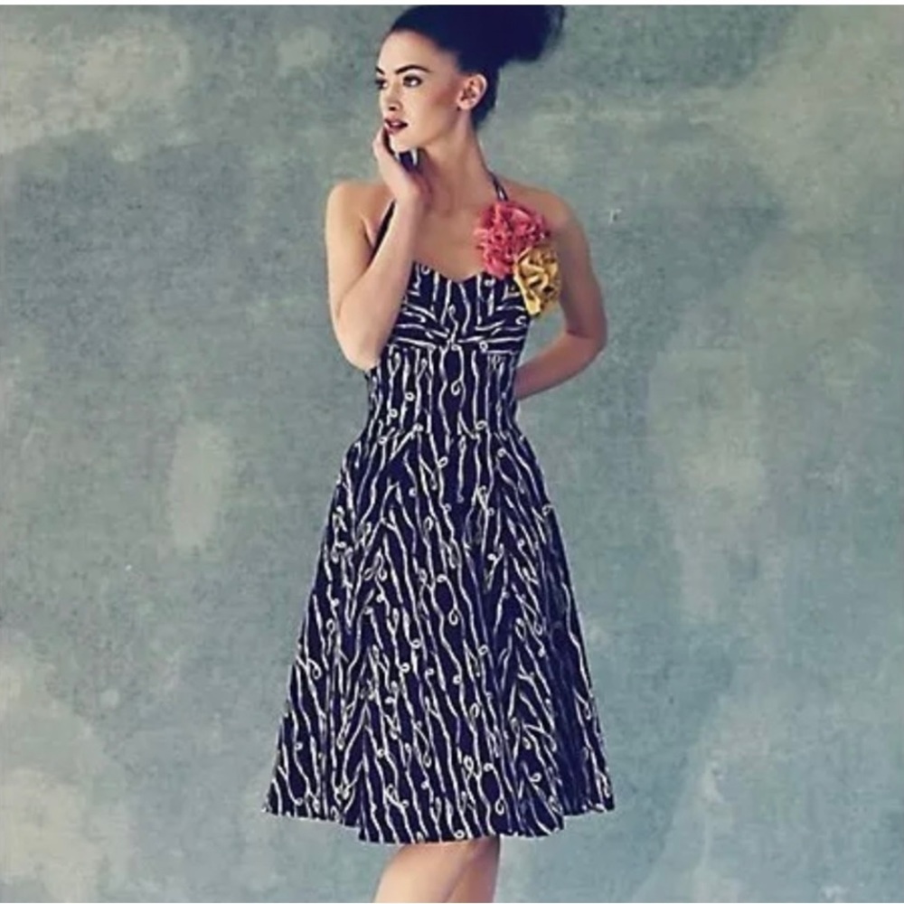 Girls From Savoy Anthropologie Cerys Halter Midi Dress
